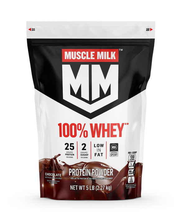 MUSCLE MILK 100% WHEY Protein Powder, Chocolate