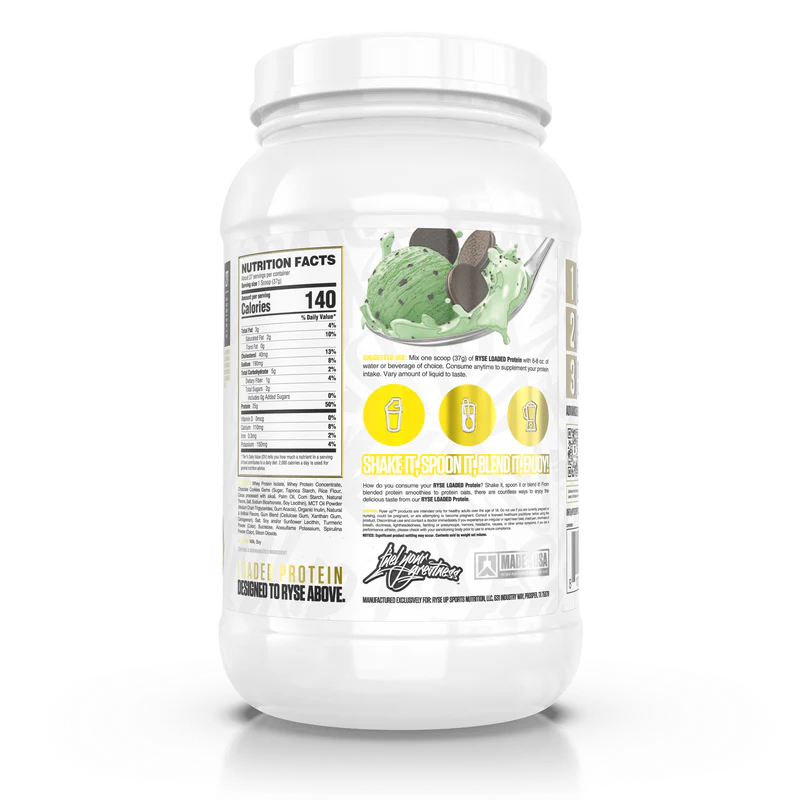 Nutrition label for Loaded Protein, Mint Chip Ice Cream