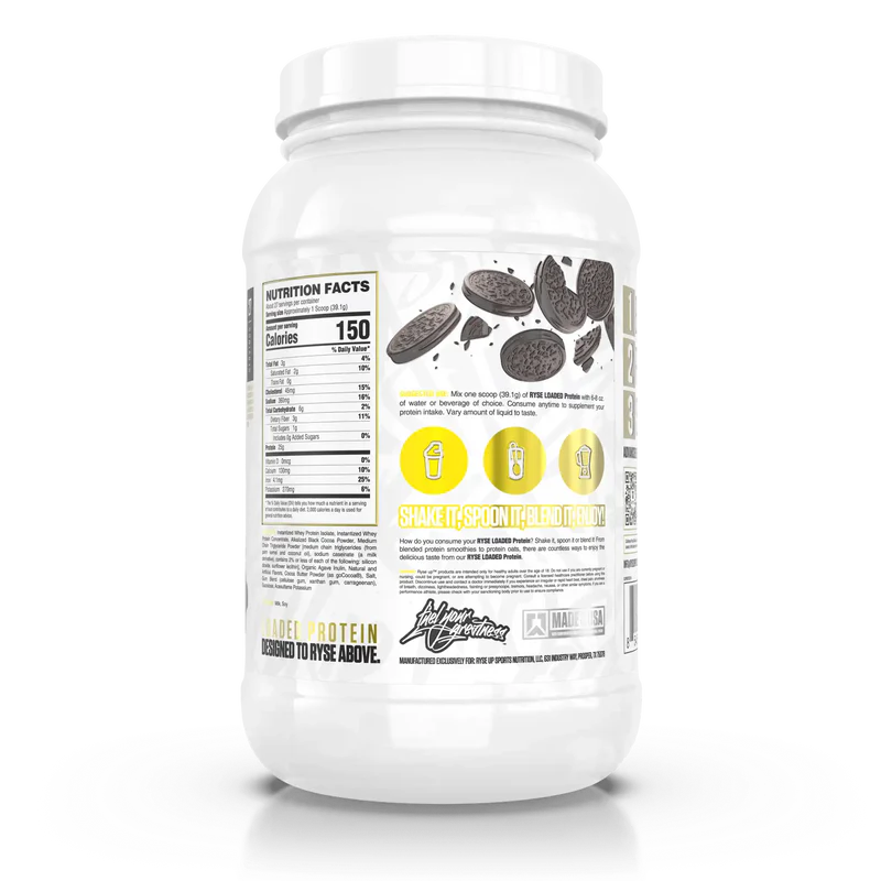 Nutrition label for Loaded Protein, Chocolate Cookie Blast