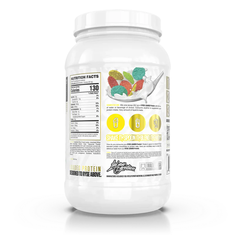 Nutrition label for Loaded Protein, Fruity Crunch