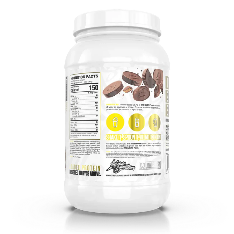 Nutrition label for Loaded Protein, Chocolate Peanut Butter Cup