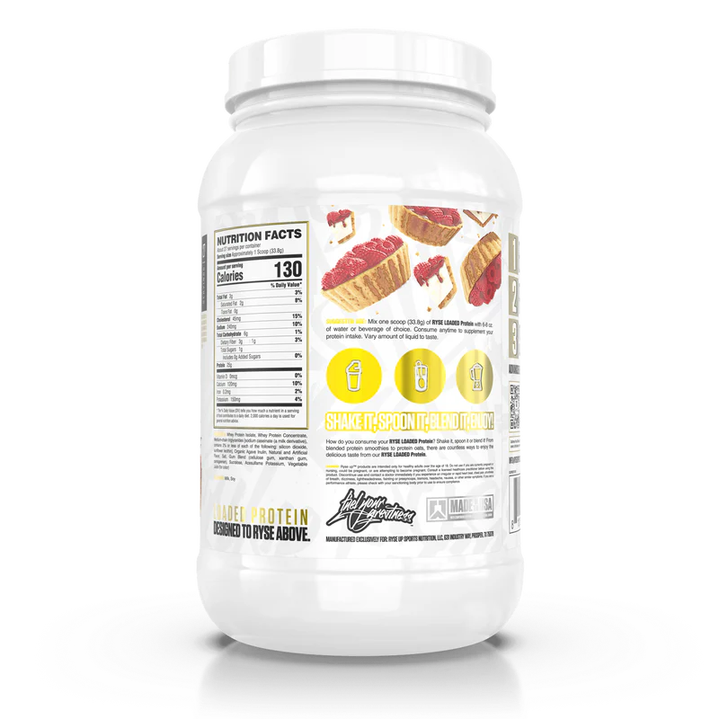 Nutrition label for Loaded Protein, Raspberry Tart by FFGF