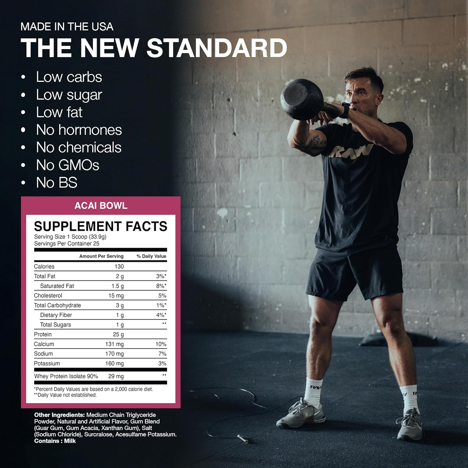 Nutrition label for Vegan Protein, Acai Bowl