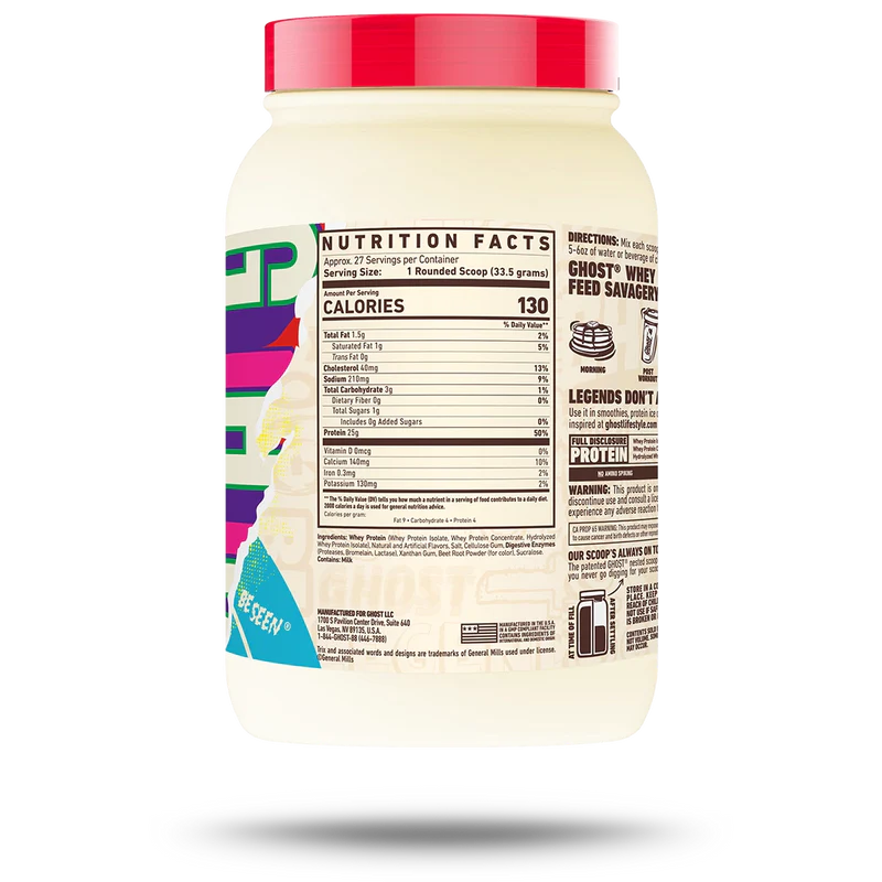 Nutrition label for Ghost Whey, Trix™ Cereal Milk®