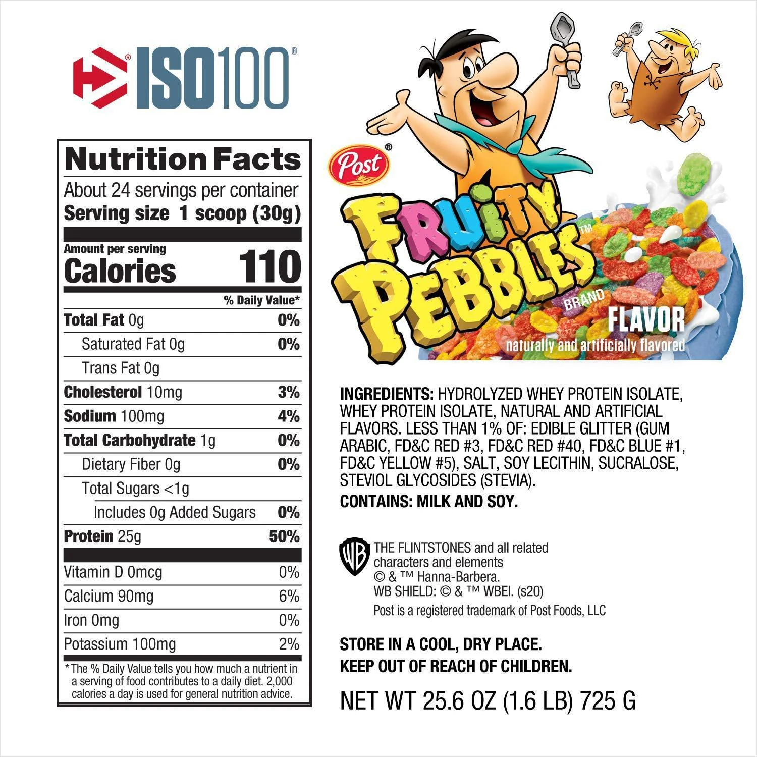Nutrition label for ISO100, Fruity Pebbles™