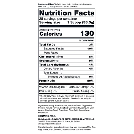 Nutrition label for BUM Itholate Protein, Peaches & Cream